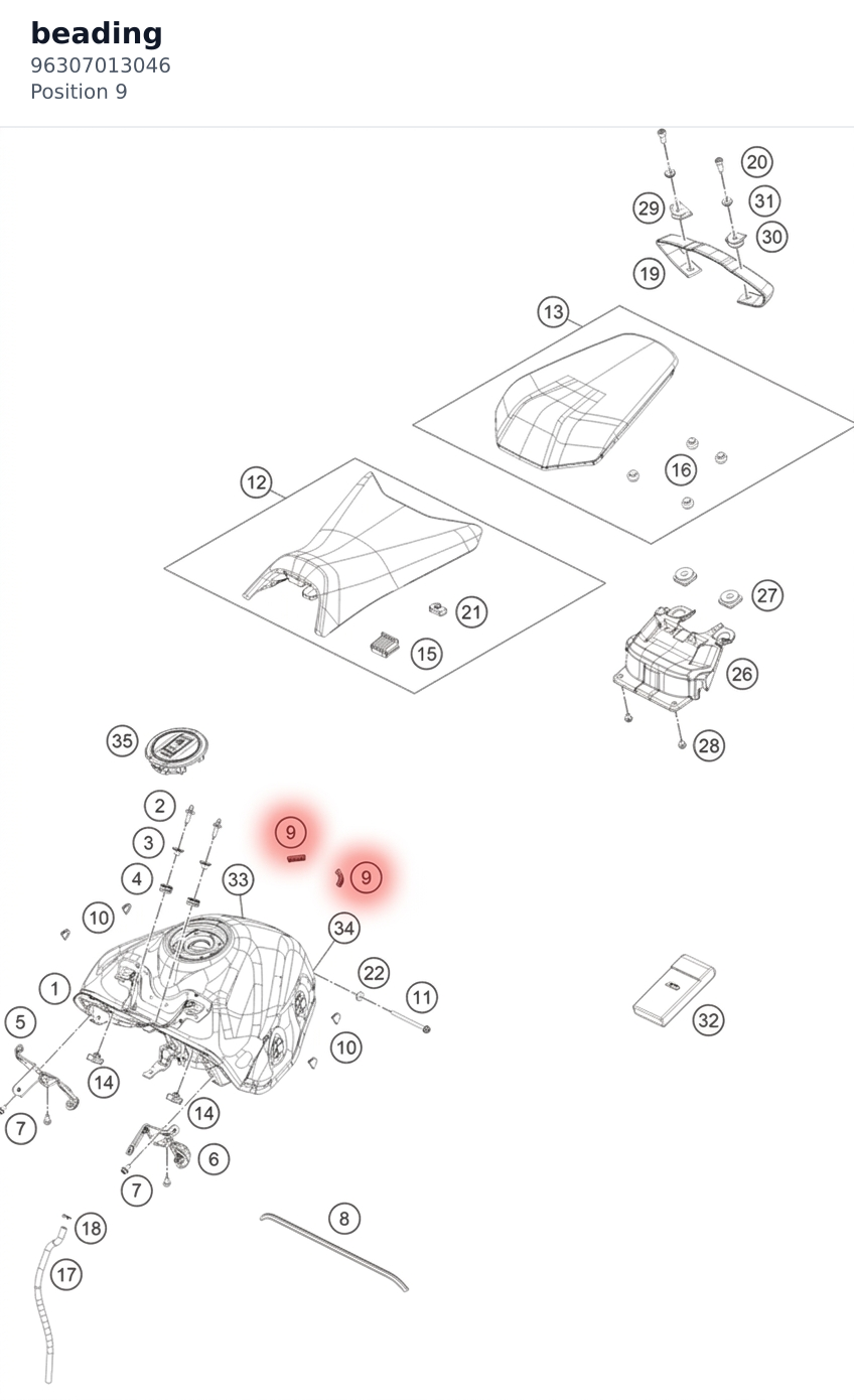 Diagram preview: beading (96307013046)