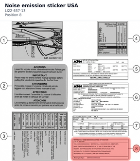 Diagram preview: Noise emission sticker USA (LI22-637-13)