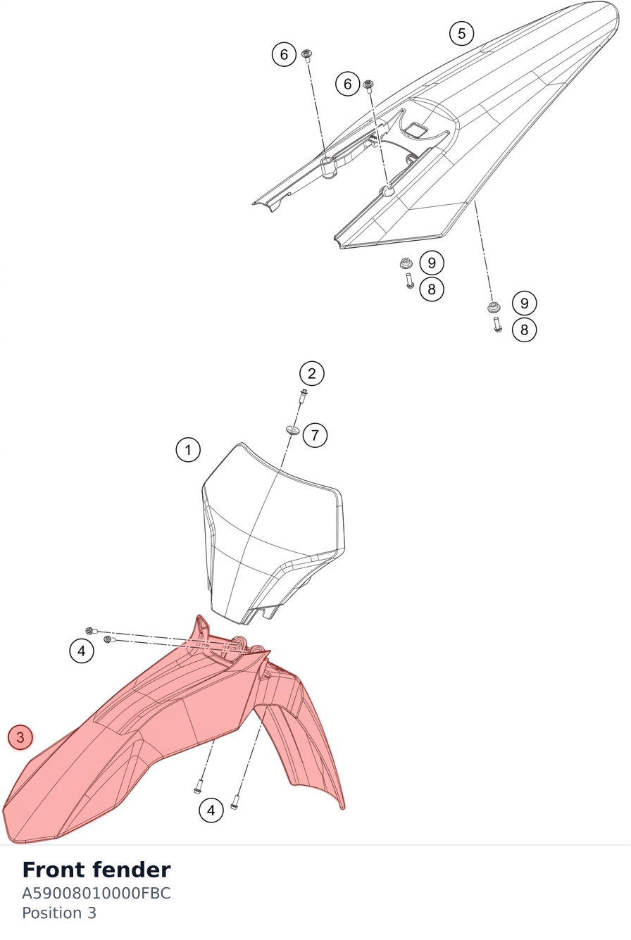 Diagram preview: Front fender (A59008010000FBC)