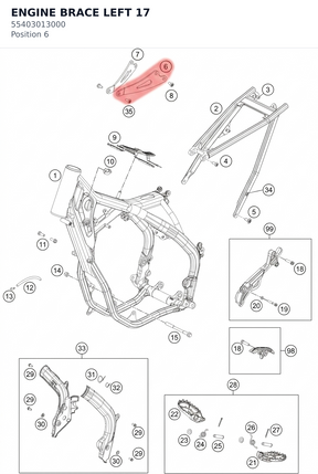 Diagram preview: ENGINE BRACE LEFT     17 (55403013000)