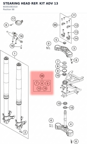 Diagram preview: STEARING HEAD REP. KIT ADV 13 (60301081010)