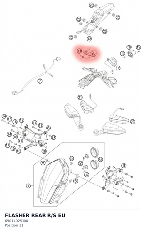 Diagram preview: FLASHER  REAR R/S EU (69014025100)