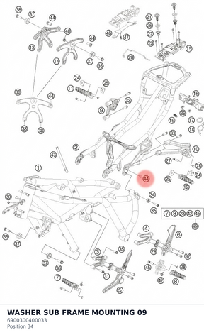 Diagram preview: WASHER SUB FRAME MOUNTING   09 (6900300400033)
