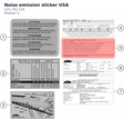 Diagram preview: Noise emission sticker USA (LI21-761-13A)
