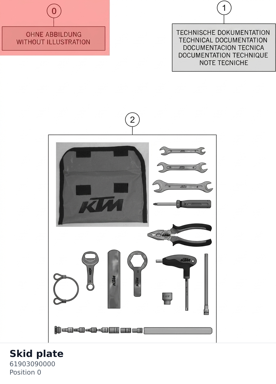 Diagram preview: Skid plate (61903090000)