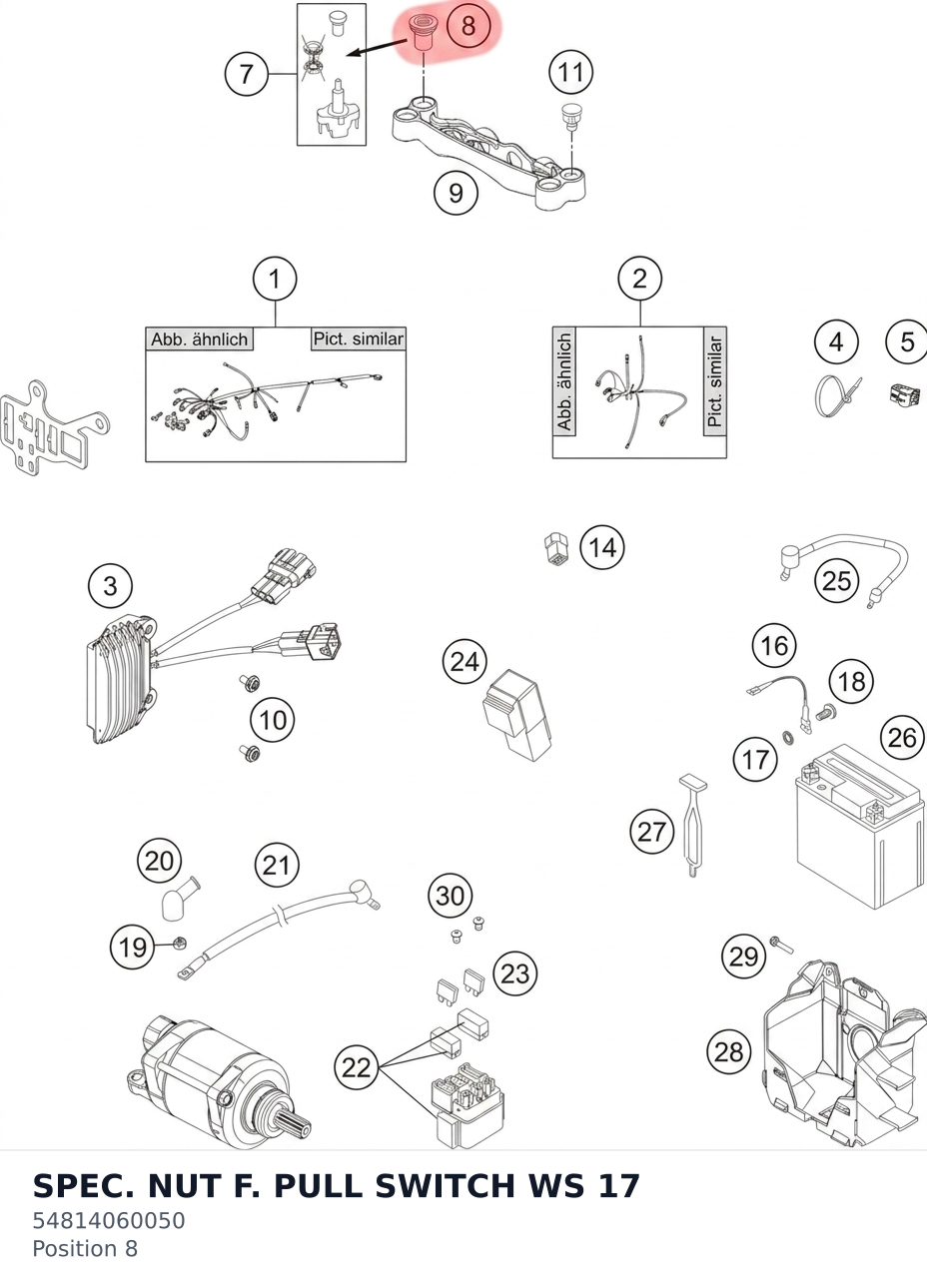 Diagram preview: SPEC. NUT F. PULL SWITCH WS 17 (54814060050)