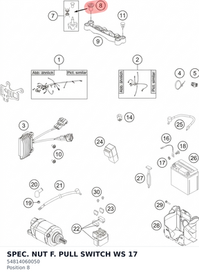 Diagram preview: SPEC. NUT F. PULL SWITCH WS 17 (54814060050)