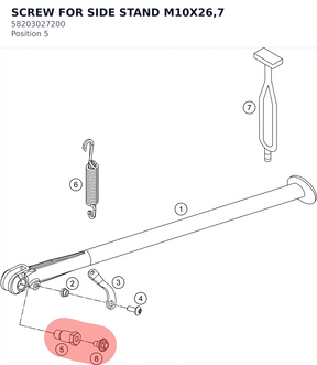 Diagram preview: SCREW FOR SIDE STAND M10X26,7 (58203027200)