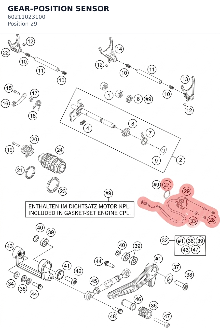 Diagram preview: GEAR-POSITION SENSOR (60211023100)