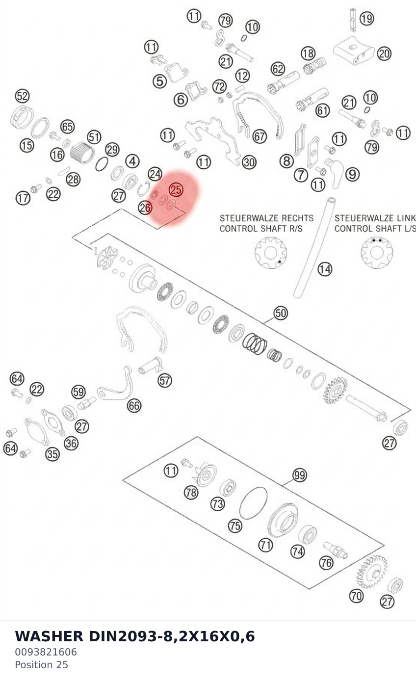 Diagram preview: WASHER DIN2093-8,2X16X0,6 (0093821606)