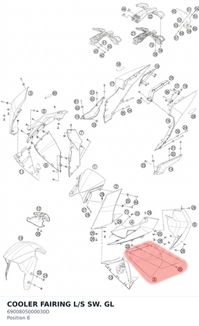 Diagram preview: COOLER FAIRING L/S  SW. GL (6900805000030D)