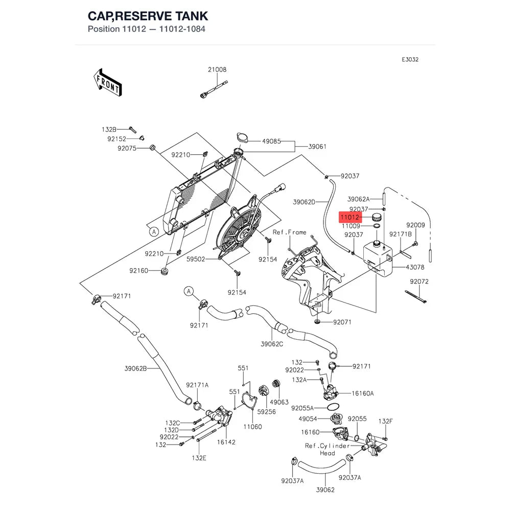 Kawasaki OEM – CAP,RESERVE TANK product image