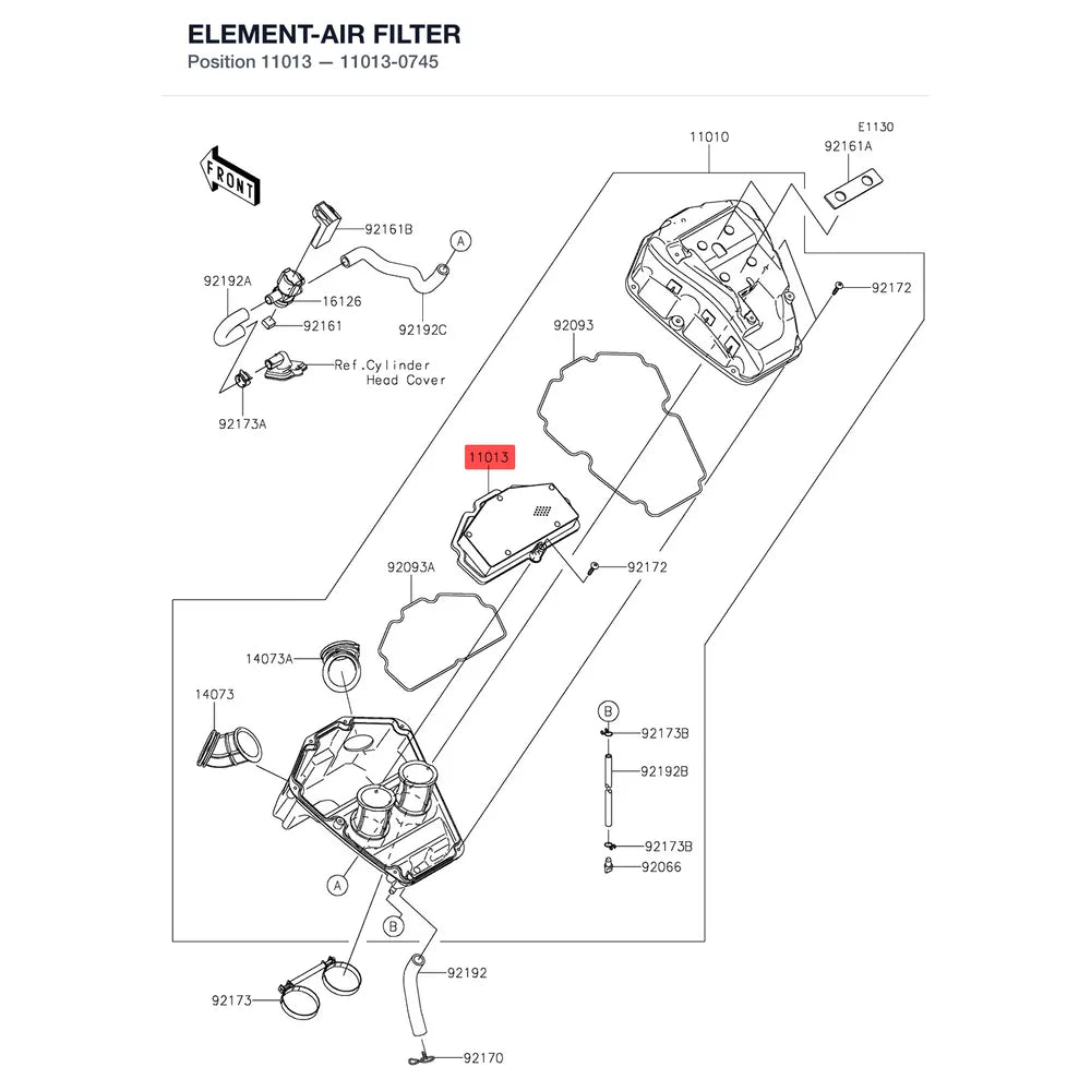 Kawasaki OEM – ELEMENT-AIR FILTER product image
