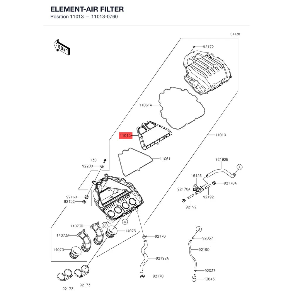 Kawasaki OEM – ELEMENT-AIR FILTER product image