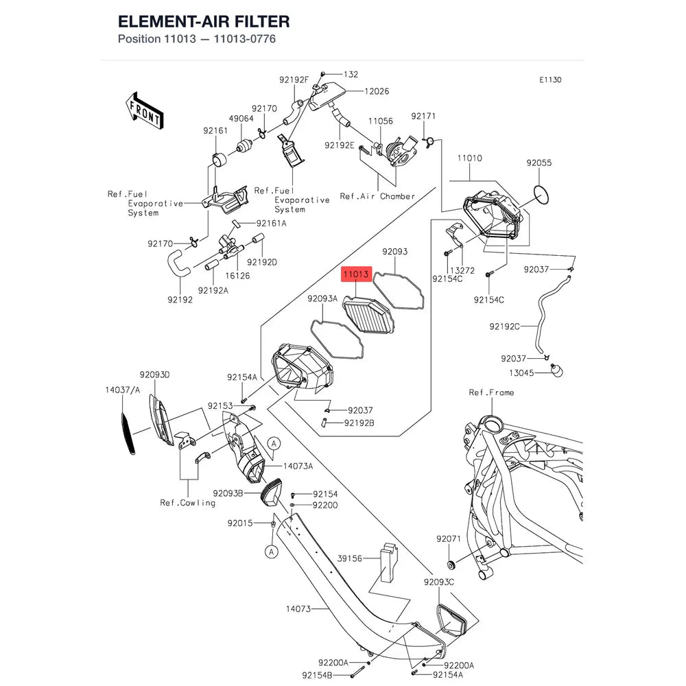 Kawasaki OEM – ELEMENT-AIR FILTER product image