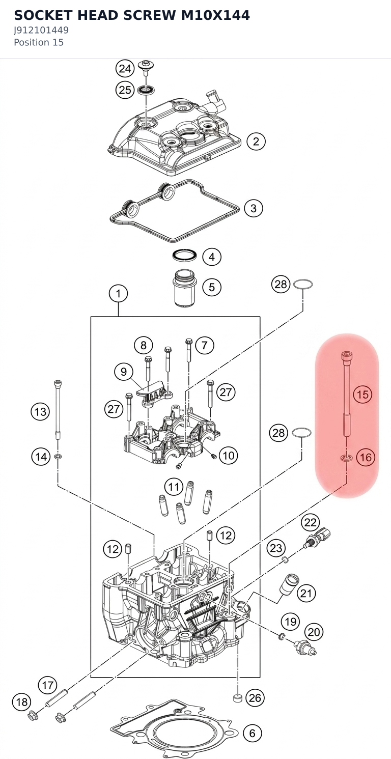 Diagram preview: SOCKET HEAD SCREW M10X144 (J912101449)