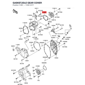 Kawasaki OEM – GASKET,IDLE GEAR COVE product image