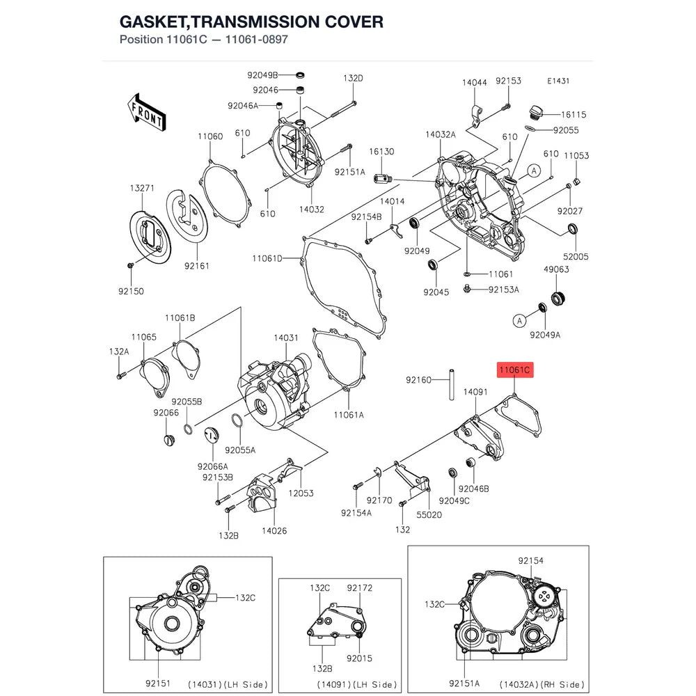 Kawasaki OEM – GASKET,TRANSMISSION C product image