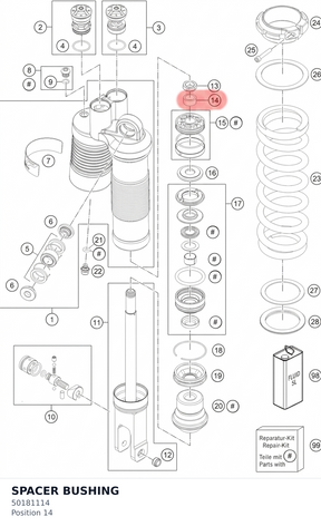 Diagram preview: SPACER BUSHING (50181114)