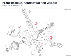 PLANE BEARING, CONNECTING ROD YELLOW 11210121AC diagram position