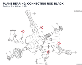 PLANE BEARING, CONNECTING ROD BLACK 11210121AD diagram position