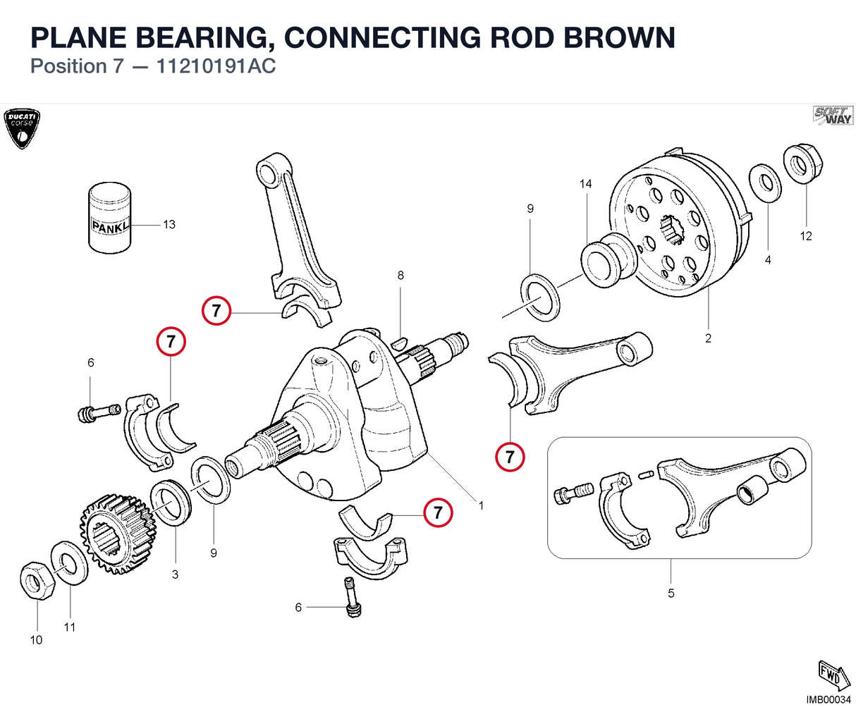 PLANE BEARING, CONNECTING ROD BROWN