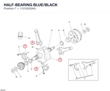 HALF-BEARING BLUE/BLACK