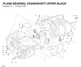 PLANE BEARING, CRANKSHAFT UPPER BLACK