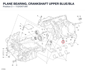 PLANE BEARING, CRANKSHAFT UPPER BLUE/BLA 11210471AH diagram position