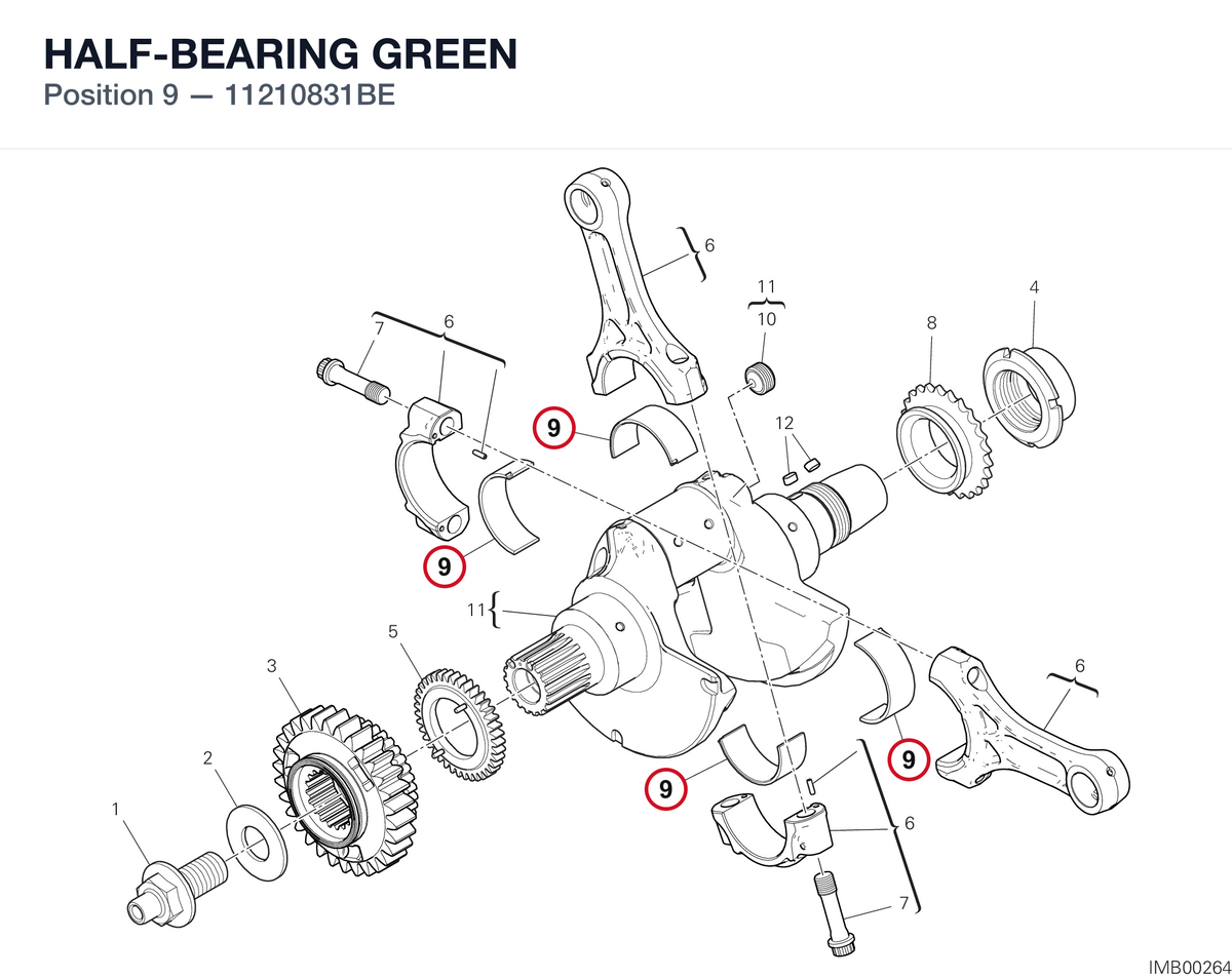 HALF-BEARING GREEN 11210831BE diagram position