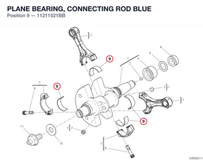 PLANE BEARING, CONNECTING ROD BLUE 11211021BB diagram position