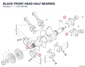 BLACK FRONT HEAD HALF BEARING 11211031AD diagram position