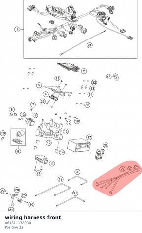 Diagram preview: wiring harness front (A61811178000)