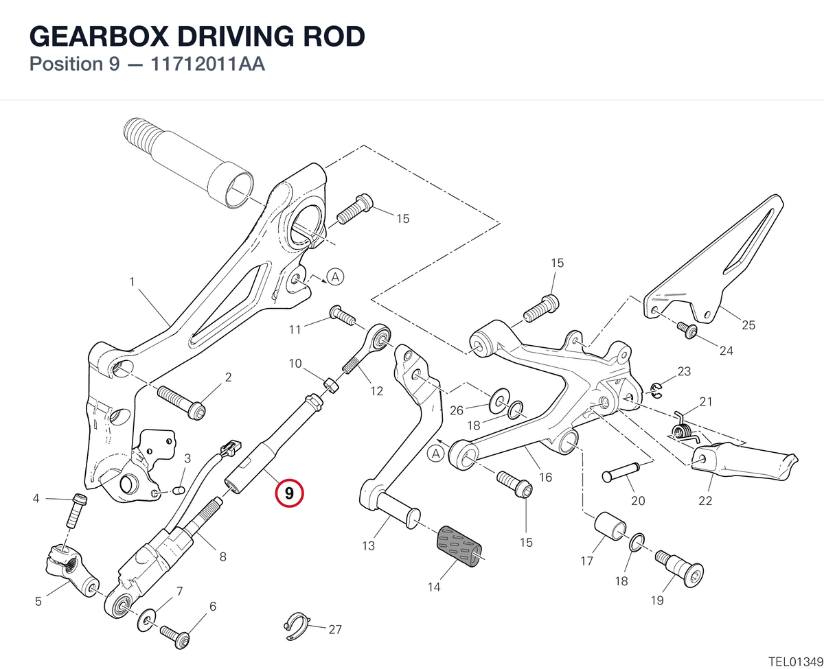 GEARBOX DRIVING ROD 11712011AA diagram position