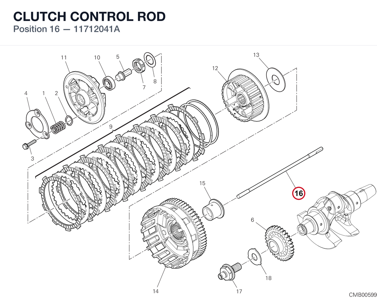 CLUTCH CONTROL ROD 11712041A diagram position