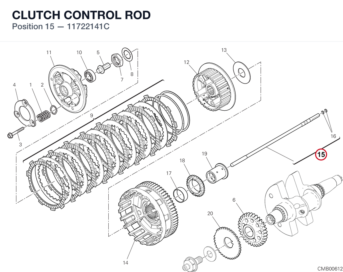 CLUTCH CONTROL ROD 11722141C diagram position