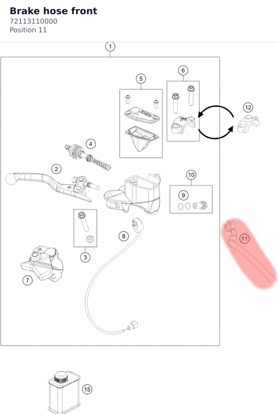 Diagram preview: Brake hose front (72113110000)
