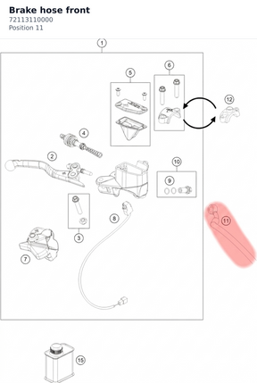 Diagram preview: Brake hose front (72113110000)