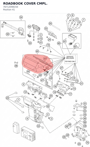 Diagram preview: ROADBOOK COVER CMPL. (76712098150)