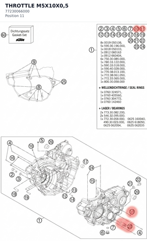 Diagram preview: THROTTLE M5X10X0,5 (77230066000)