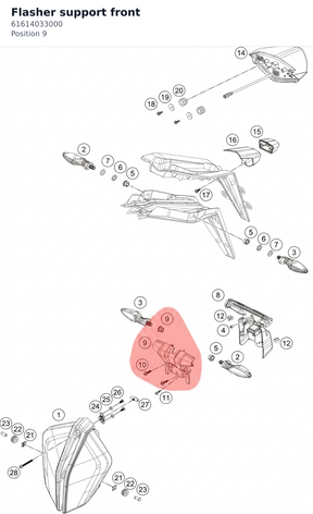 Diagram preview: Flasher support front (61614033000)