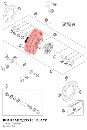Diagram preview: RIM REAR 2,15X18'' BLACK (7811007010030)