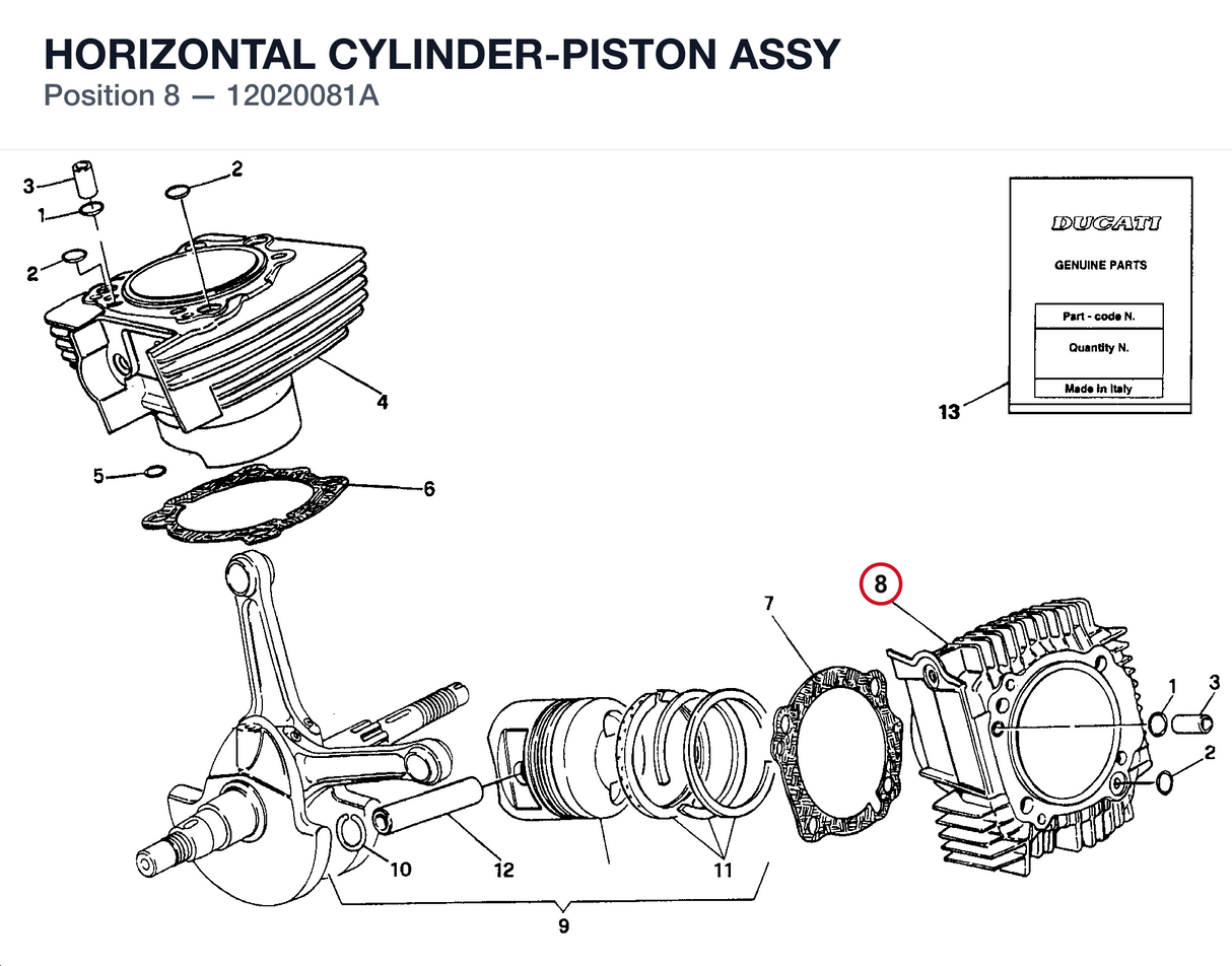 HORIZONTAL CYLINDER-PISTON ASSY