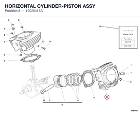 HORIZONTAL CYLINDER-PISTON ASSY 12020415A diagram position