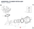 HORIZONTAL CYLINDER-PISTON ASSY 12020522B diagram position