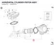 HORIZONTAL CYLINDER-PISTON ASSY 12020751A diagram position