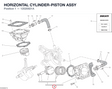 HORIZONTAL CYLINDER-PISTON ASSY 12020921A diagram position