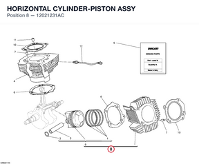 HORIZONTAL CYLINDER-PISTON ASSY 12021231AC diagram position