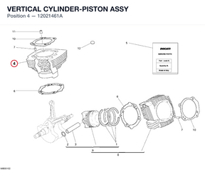 VERTICAL CYLINDER-PISTON ASSY 12021461A diagram position
