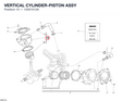 VERTICAL CYLINDER-PISTON ASSY 12021512A diagram position